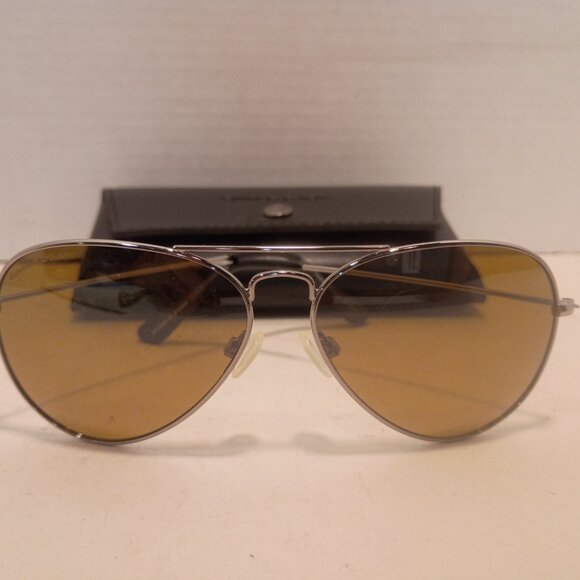 NWOB EAGLE EYES Classic Aviator Sunglasses 10067 Silver Frame Gold Flash Lenses - Picture 2 of 10